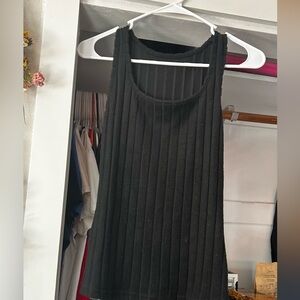 Black Ribbed Women's Tank Top